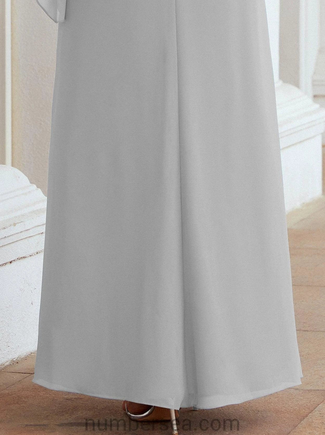 Sunnderly Formal Party Gown Dress Long Mother of The Bride Dresses with Ruffle Cape SY28026 by numbersea