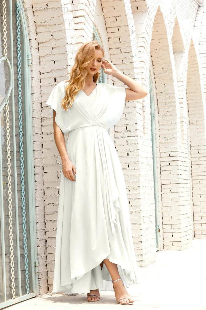 Numbersea Mother of The Bride Dresses Plus Size V-Neck Floor Length Formal Prom Dress for Wedding Guest 28020 by numbersea