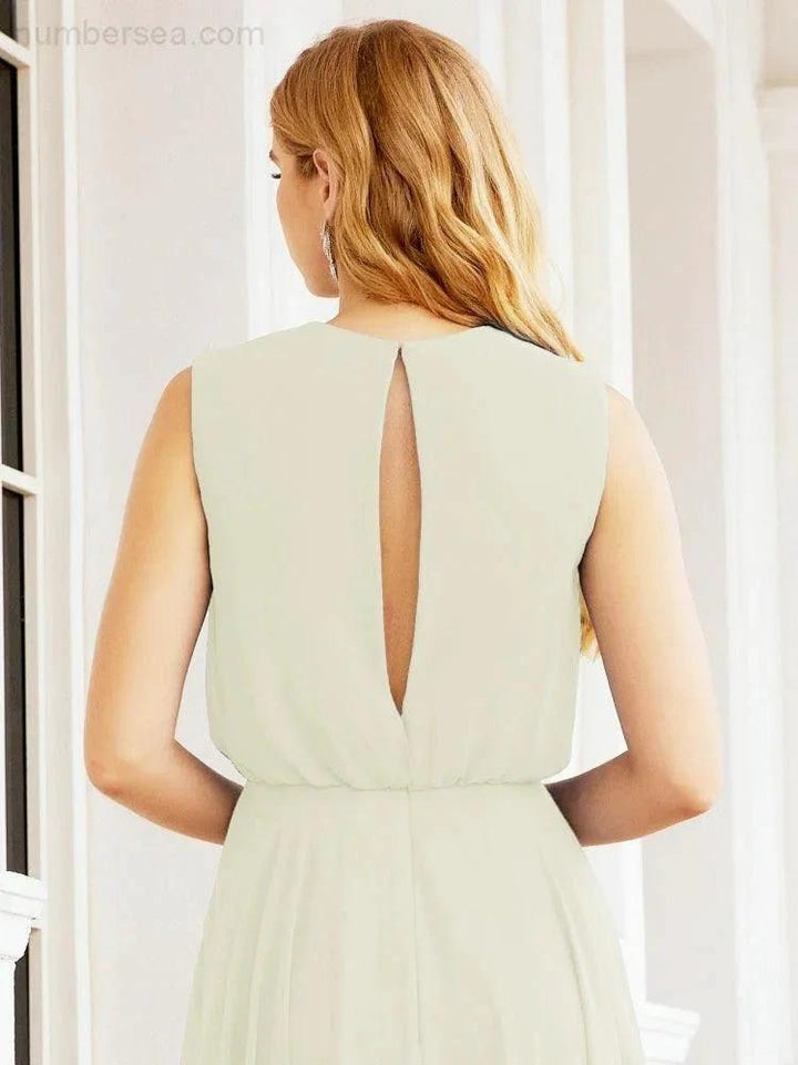 Numbersea Sleeveless Long Bridesmaid Dress A line Formal Evening Prom Gown 28025 by numbersea