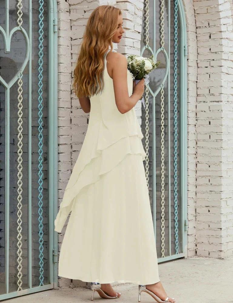 Chiffon Long Plus Size Mother of Bride Dresses Formal Bridesmaid Prom Gown SY28019 by numbersea