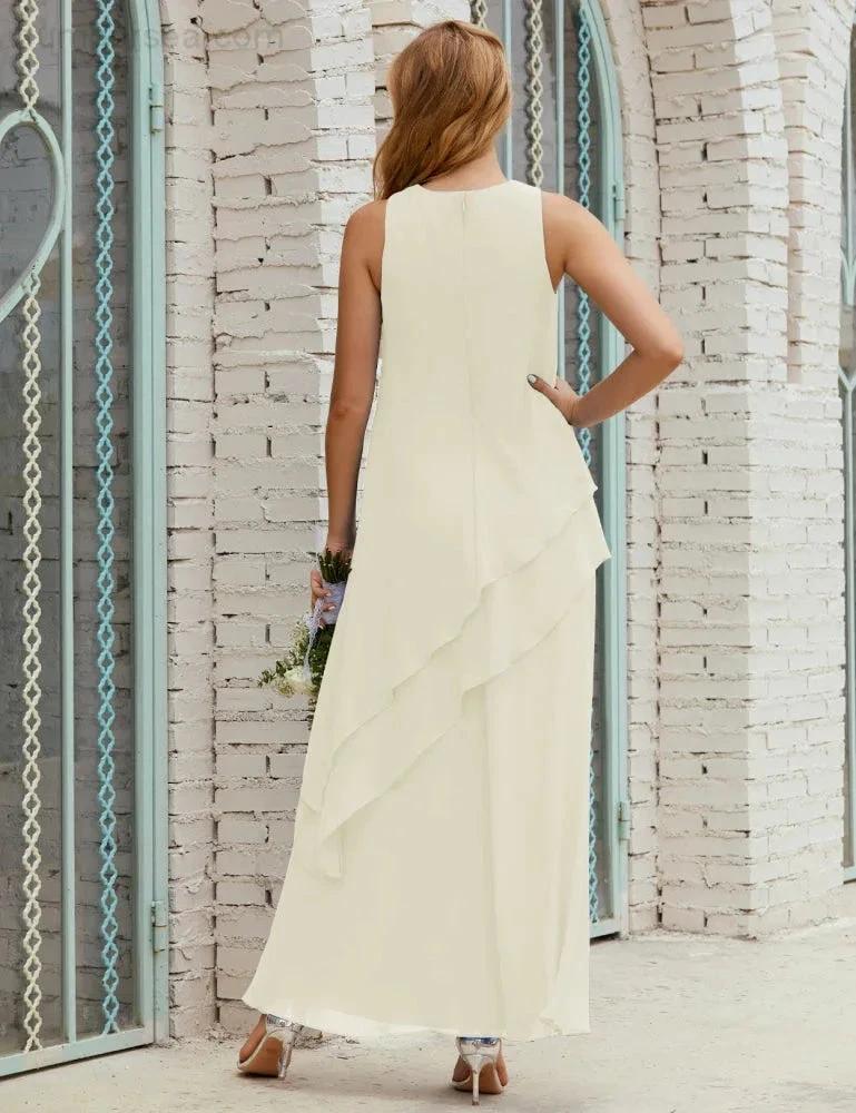 Chiffon Long Plus Size Mother of Bride Dresses Formal Bridesmaid Prom Gown SY28019 by numbersea