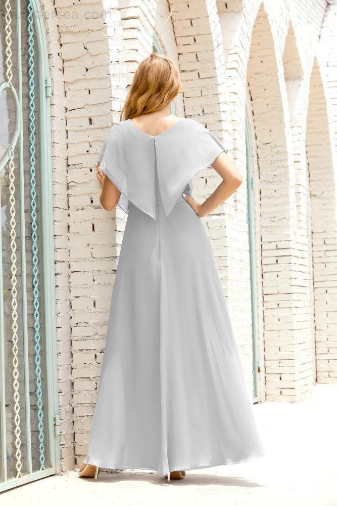 Numbersea Mother of The Bride Dresses Plus Size V-Neck Floor Length Formal Prom Dress for Wedding Guest 28020 by numbersea