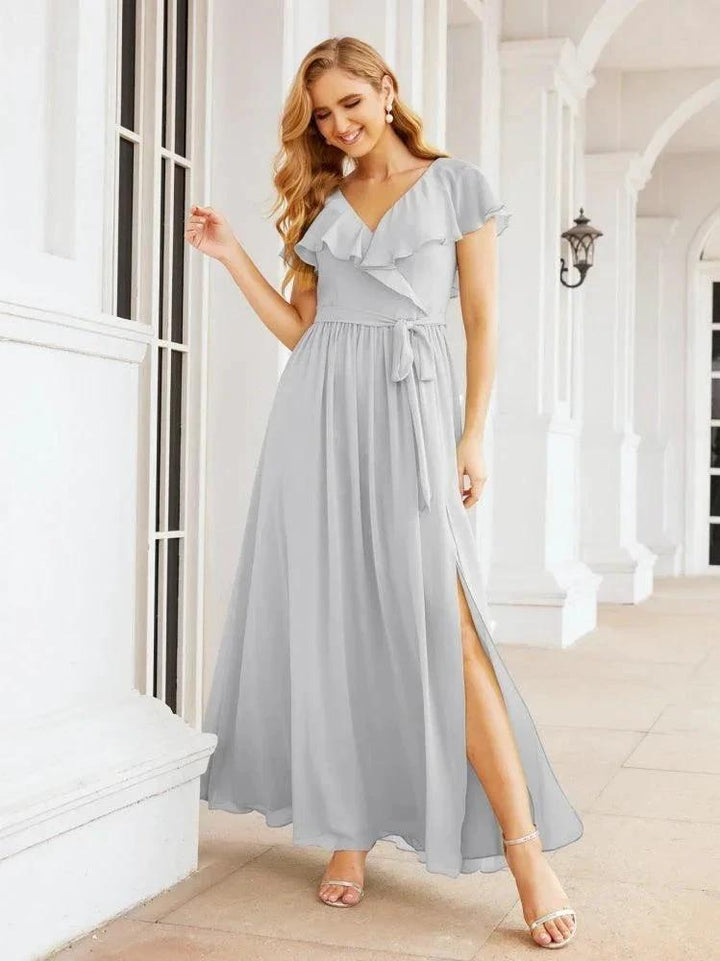Bridesmaid Dresses with Flutter Sleeves Formal Evening Party Prom Gowns 28044 by numbersea