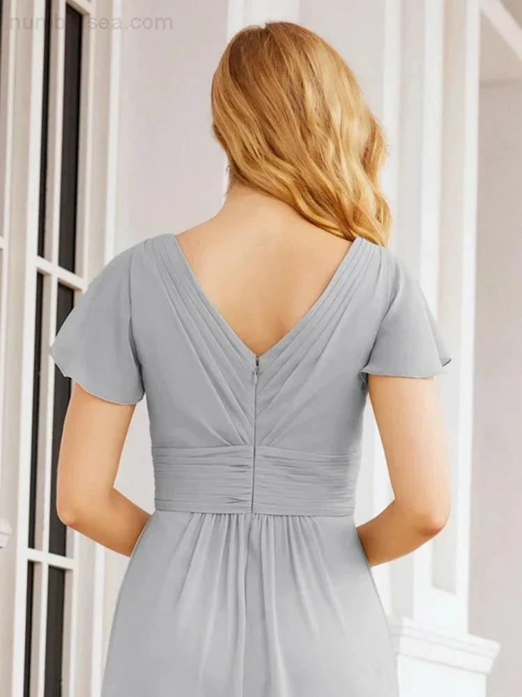 Numbersea Formal Prom Gowns for Mother of The Bride Cap Sleeves Bridesmaid Dress 28047 by numbersea