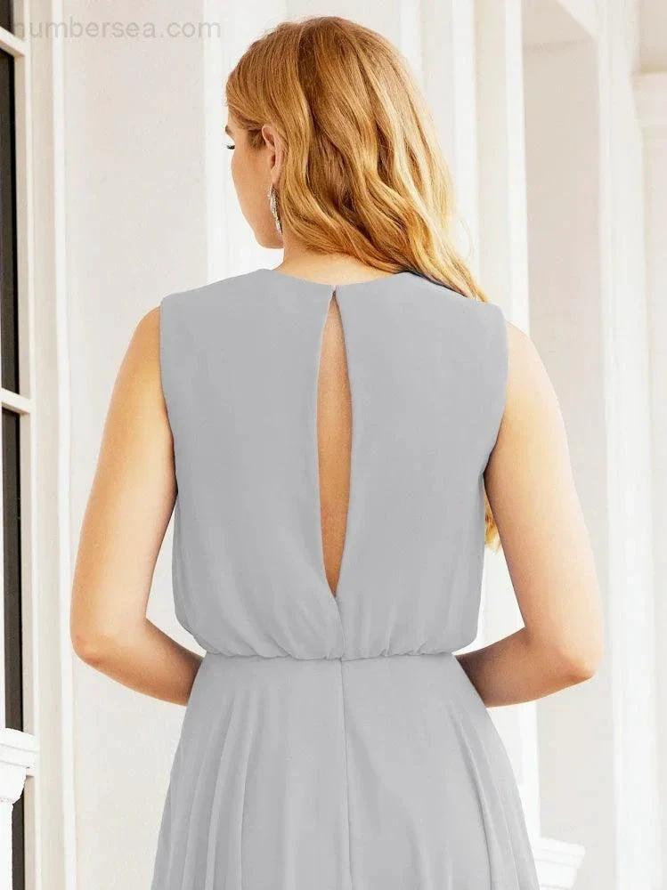 Numbersea Sleeveless Long Bridesmaid Dress A line Formal Evening Prom Gown 28025 by numbersea