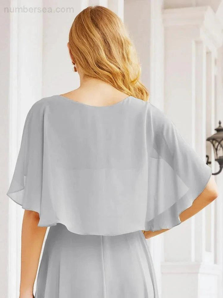 Numbersea Bridesmaid Dresses for Wedding Formal Evening Party Prom Gown with Cape 28050 by numbersea