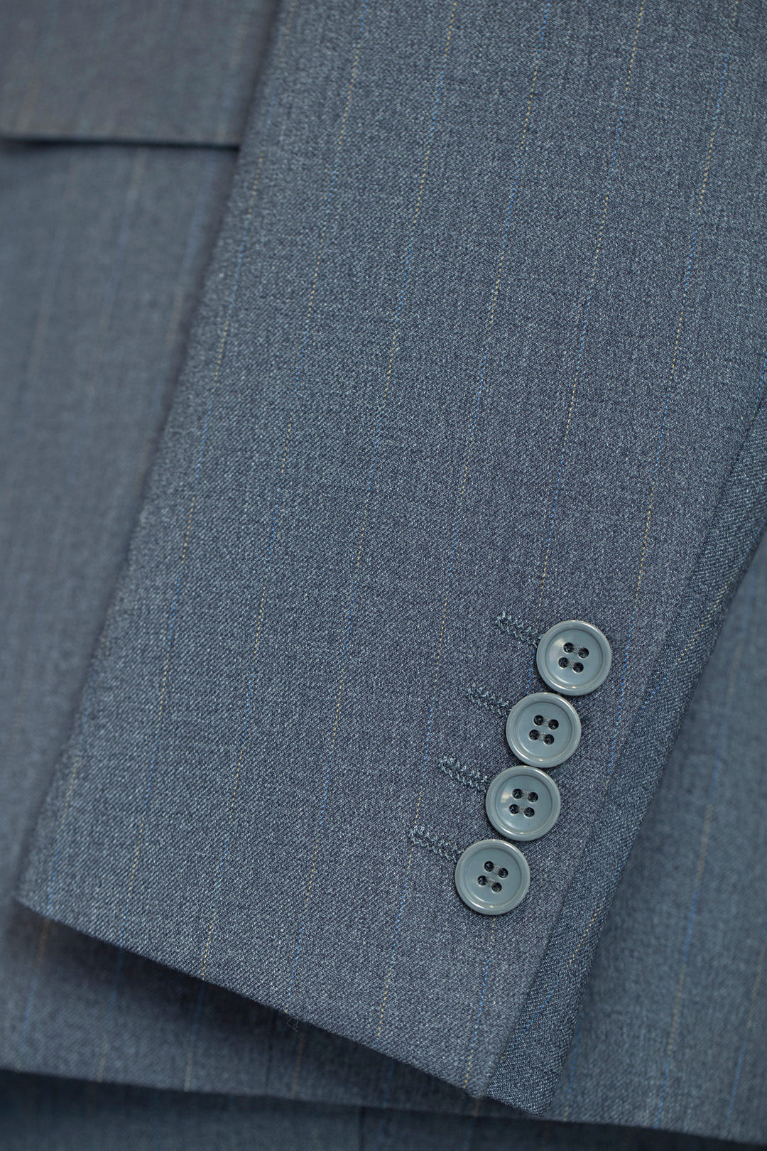 Three-Piece Subtle Pinstripe Grey Wool Suit | Tailored Formal Groom &amp; Business Suit by 男装