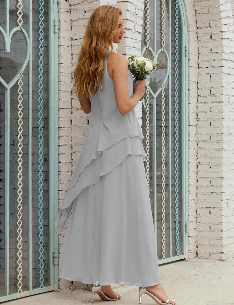 Chiffon Long Plus Size Mother of Bride Dresses Formal Bridesmaid Prom Gown SY28019 by numbersea