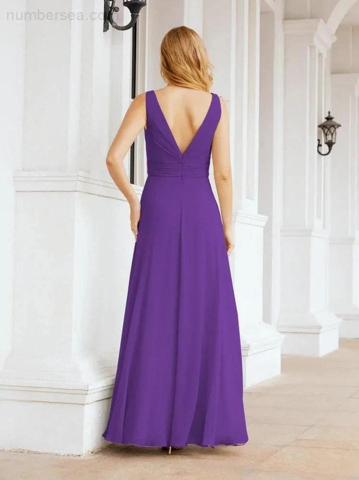 Numbersea Bridesmaid Dresses for Wedding Ruffles Long Formal Prom Gowns 28039 by numbersea