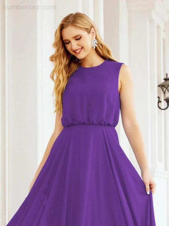 Numbersea Sleeveless Long Bridesmaid Dress A line Formal Evening Prom Gown 28025 by numbersea