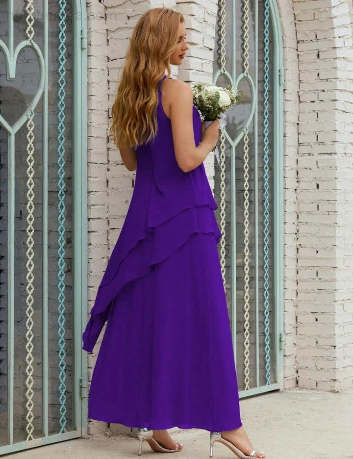 Chiffon Long Plus Size Mother of Bride Dresses Formal Bridesmaid Prom Gown SY28019 by numbersea