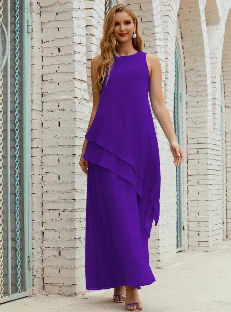 Chiffon Long Plus Size Mother of Bride Dresses Formal Bridesmaid Prom Gown SY28019 by numbersea