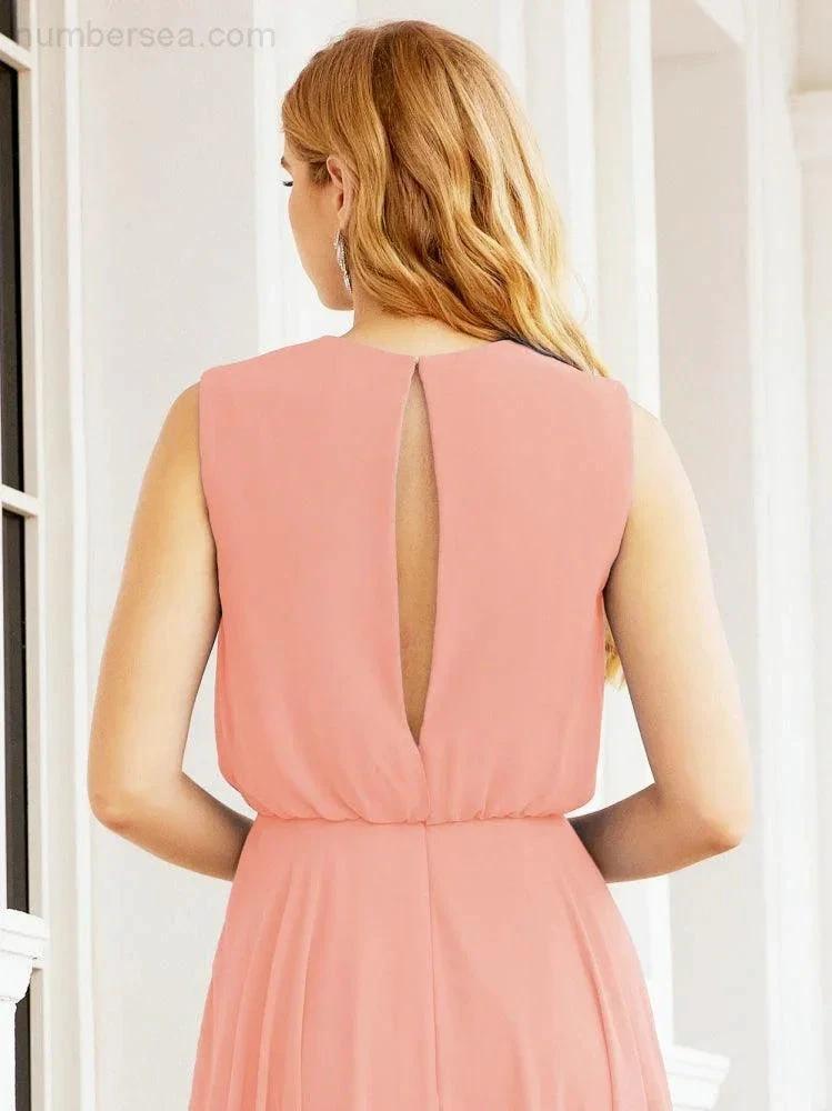 Numbersea Sleeveless Long Bridesmaid Dress A line Formal Evening Prom Gown 28025 by numbersea