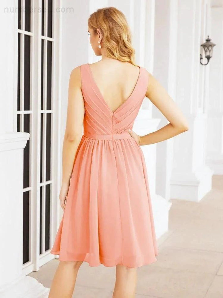 Numbersea Homecoming Dresses Knee Length Skirt V Back 28062 by numbersea