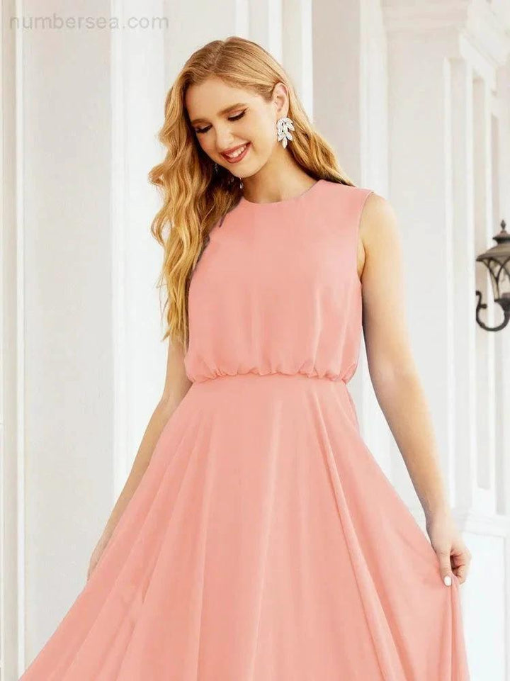 Numbersea Sleeveless Long Bridesmaid Dress A line Formal Evening Prom Gown 28025 by numbersea