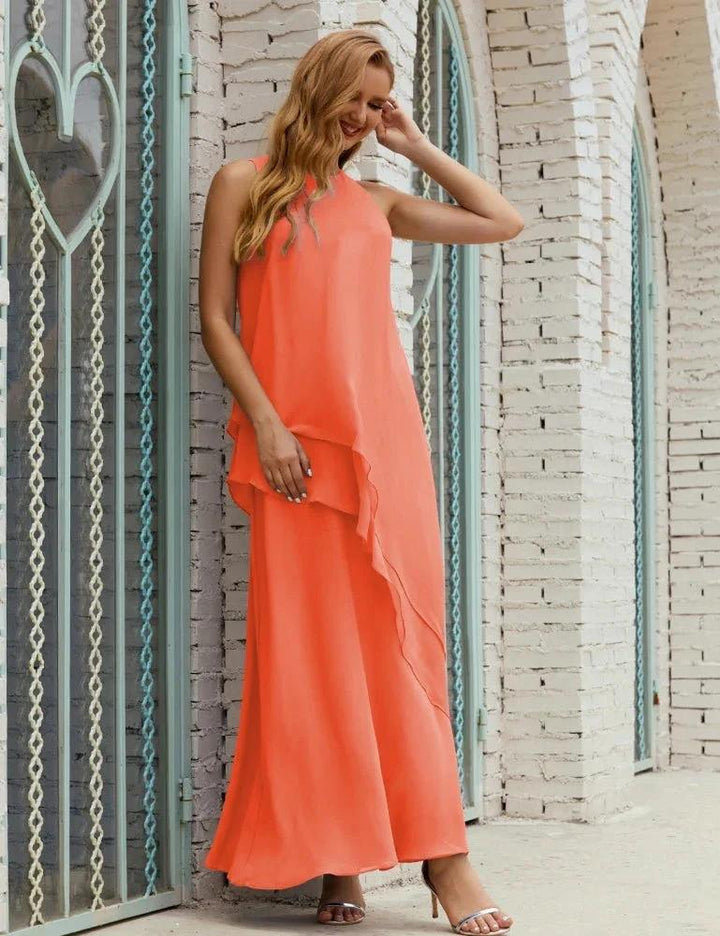 Chiffon Long Plus Size Mother of Bride Dresses Formal Bridesmaid Prom Gown SY28019 by numbersea