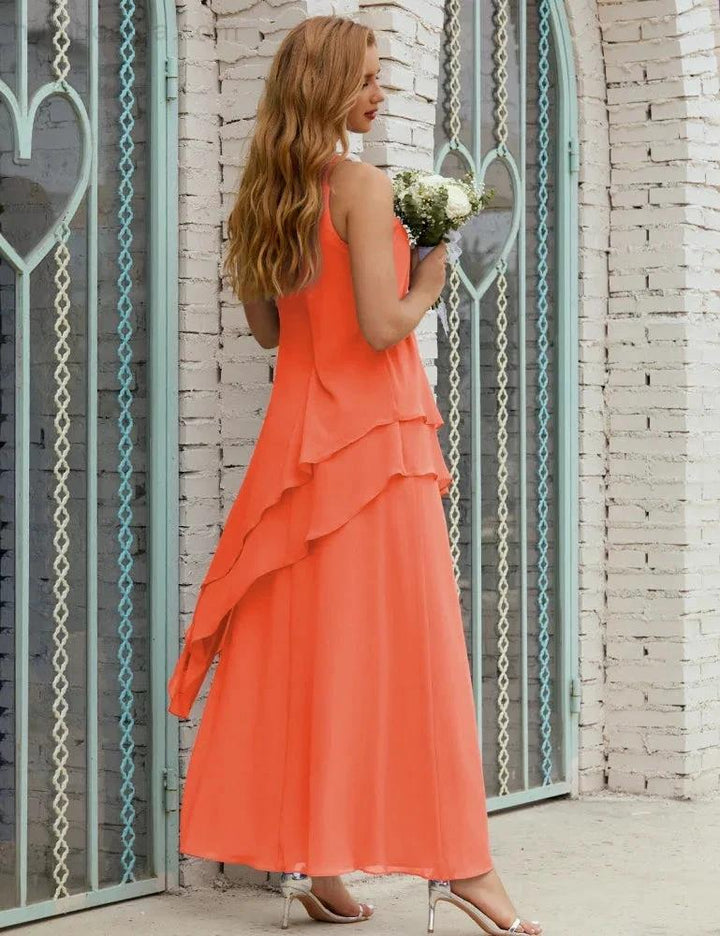 Chiffon Long Plus Size Mother of Bride Dresses Formal Bridesmaid Prom Gown SY28019 by numbersea