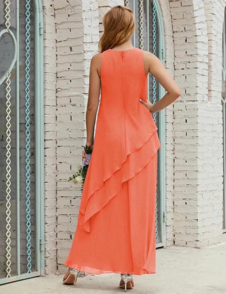 Chiffon Long Plus Size Mother of Bride Dresses Formal Bridesmaid Prom Gown SY28019 by numbersea