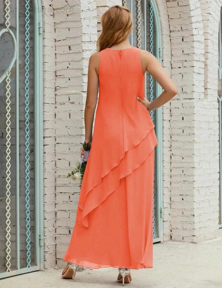 Chiffon Long Plus Size Mother of Bride Dresses Formal Bridesmaid Prom Gown SY28019 by numbersea