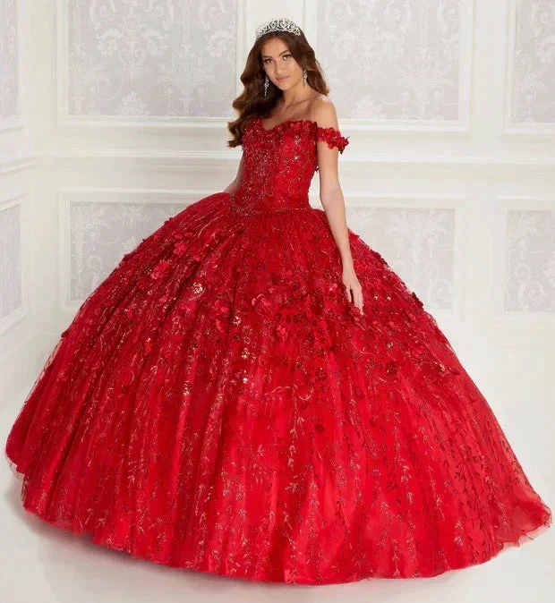 Emerald Green Hand Beaded Flower Ball Gown Quinceanera Dress Off Shoulder Sweetheart Gown Y293 by simplepromdress