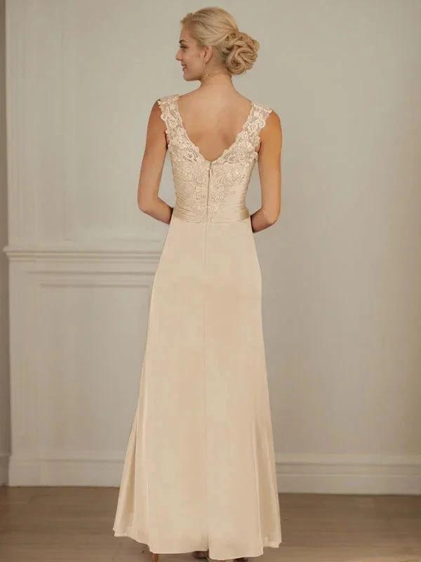 Champagne A-Line Sweetheart Neckline Pleated Mesh Dress by Dreamylily