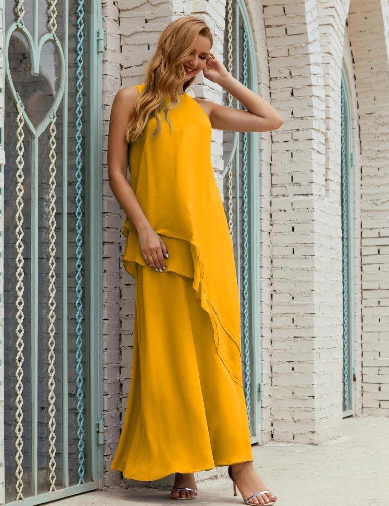 Chiffon Long Plus Size Mother of Bride Dresses Formal Bridesmaid Prom Gown SY28019 by numbersea