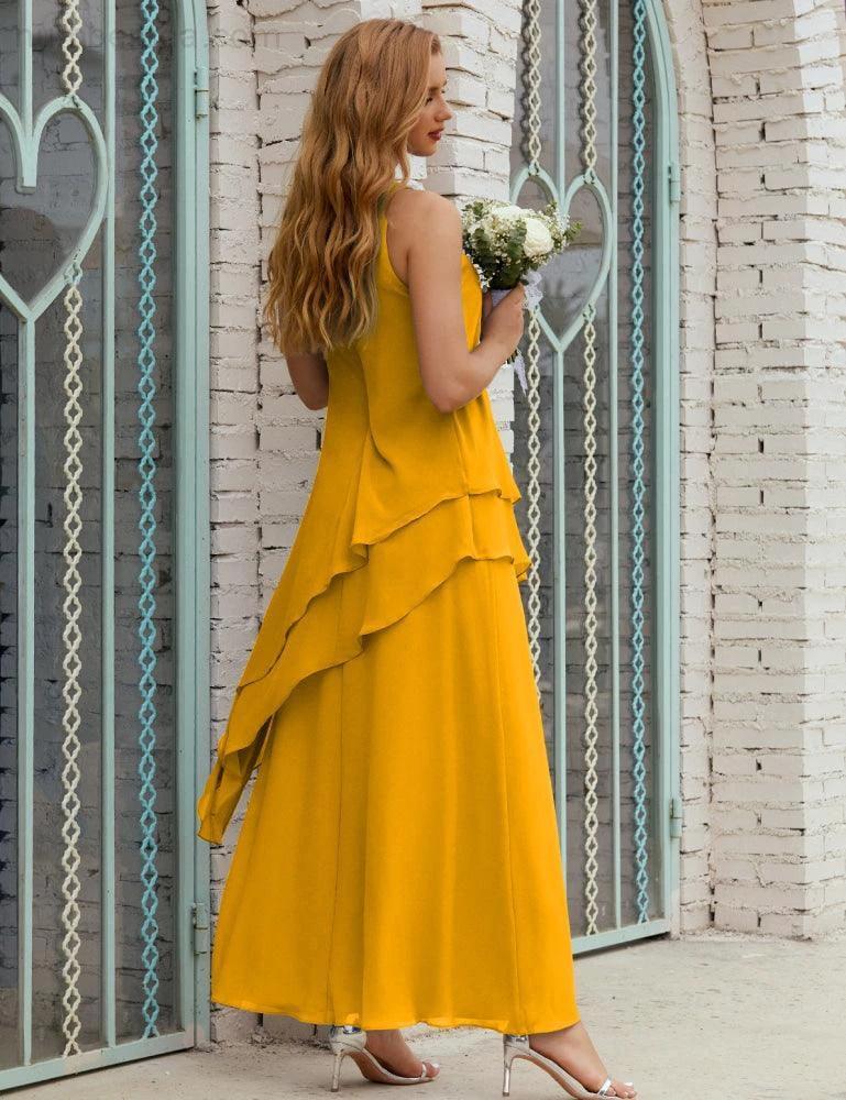 Chiffon Long Plus Size Mother of Bride Dresses Formal Bridesmaid Prom Gown SY28019 by numbersea