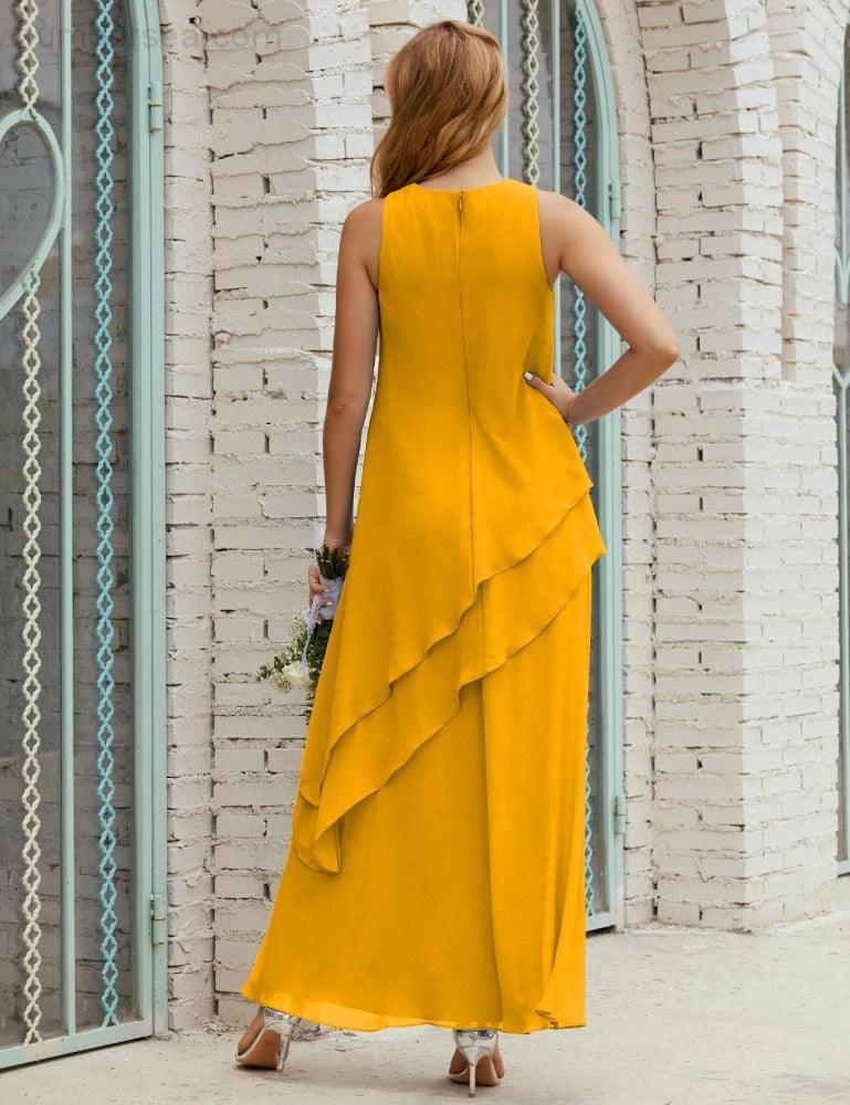 Chiffon Long Plus Size Mother of Bride Dresses Formal Bridesmaid Prom Gown SY28019 by numbersea