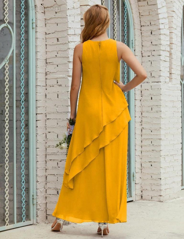 Chiffon Long Plus Size Mother of Bride Dresses Formal Bridesmaid Prom Gown SY28019 by numbersea
