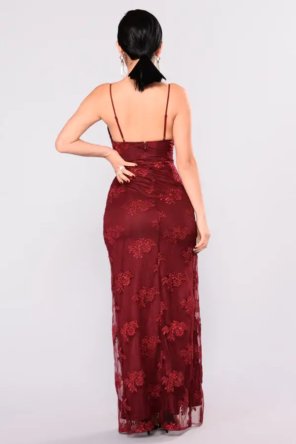 Gorgeous Mermaid Burgundy Long Lace Evening Dress Y1910 by simplepromdress