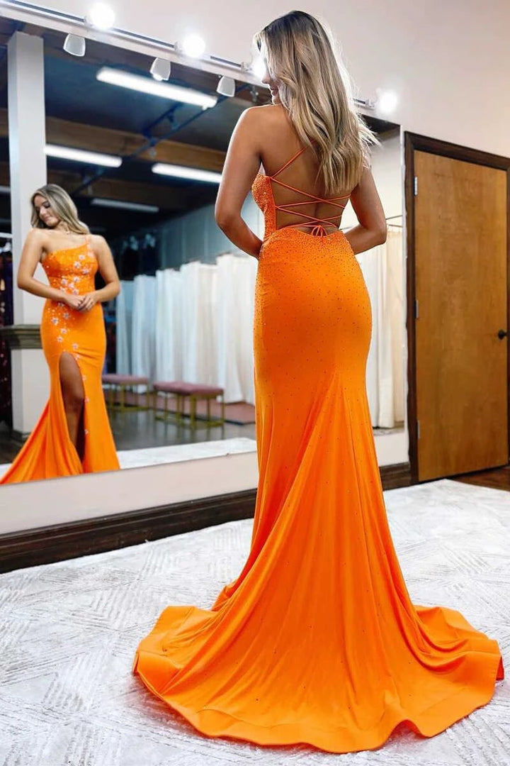 Lexi |Mermaid One Shoulder Beaded Jersey Prom Dress with Beading by KissProm
