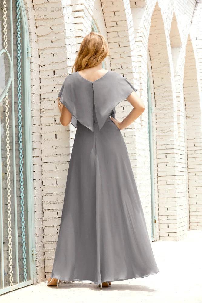 Numbersea Mother of The Bride Dresses Plus Size V-Neck Floor Length Formal Prom Dress for Wedding Guest 28020 by numbersea