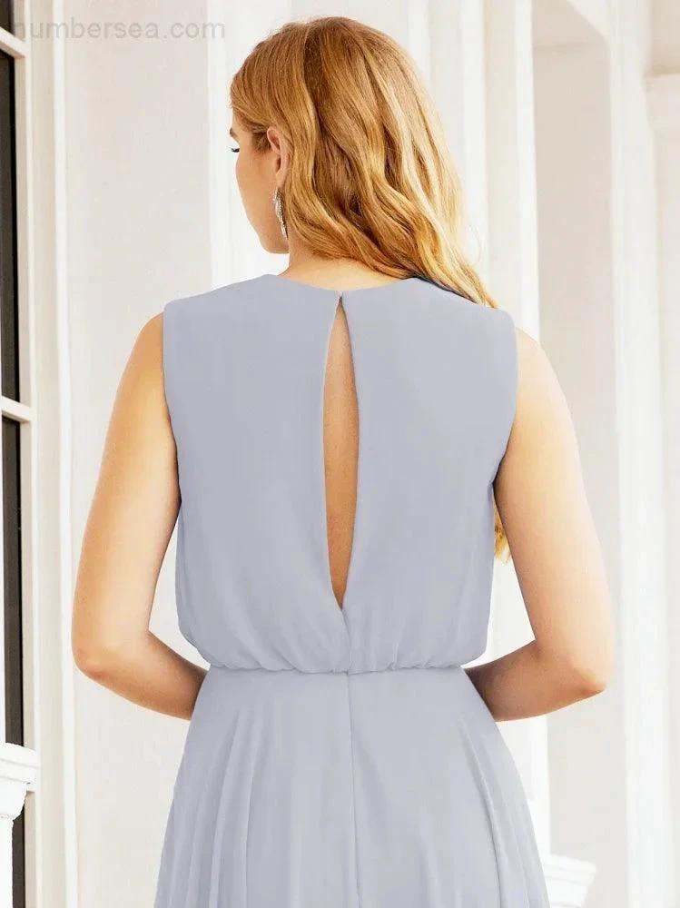 Numbersea Sleeveless Long Bridesmaid Dress A line Formal Evening Prom Gown 28025 by numbersea