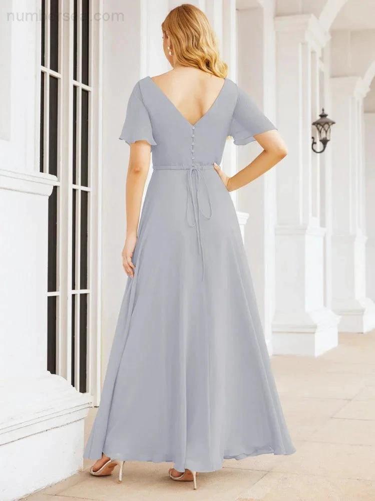 Numbersea Formal Prom Gowns for Mother of The Bride Short Sleeves Bridesmaid Dress 28049 by numbersea