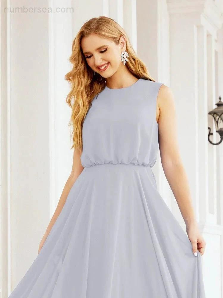 Numbersea Sleeveless Long Bridesmaid Dress A line Formal Evening Prom Gown 28025 by numbersea
