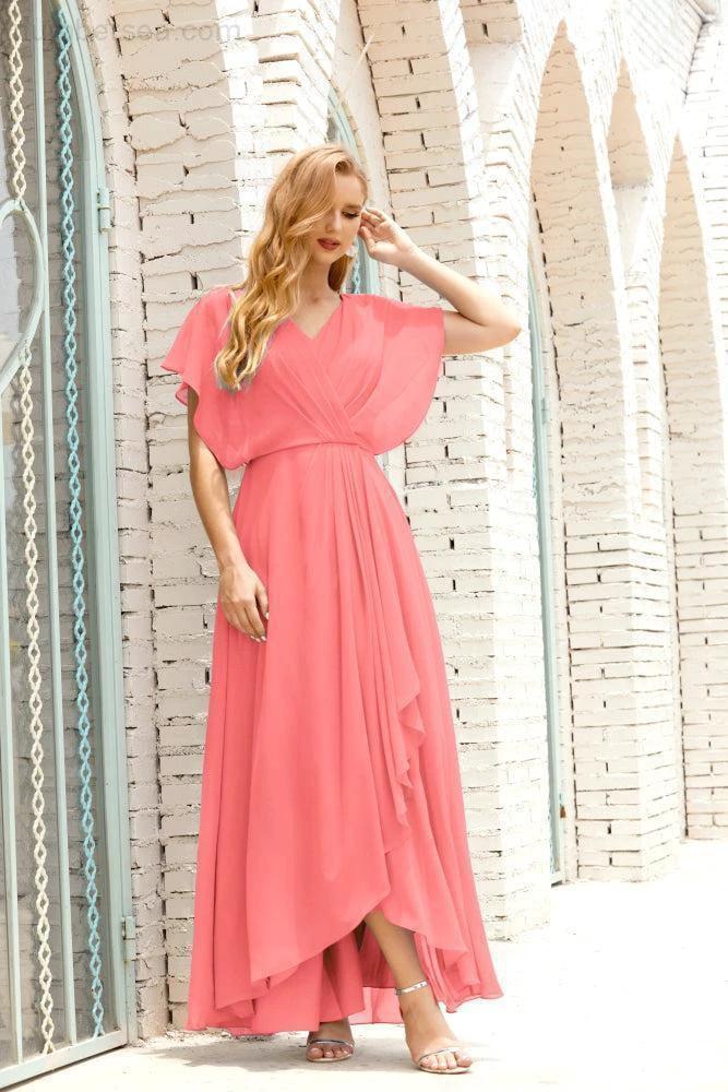 Numbersea Mother of The Bride Dresses Plus Size V-Neck Floor Length Formal Prom Dress for Wedding Guest 28020 by numbersea