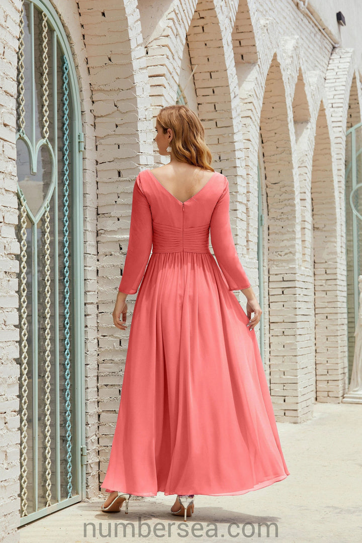 Numbersea Bridesmaid Dress Chiffon Formal Party Dress Evening Dress 28016 by numbersea