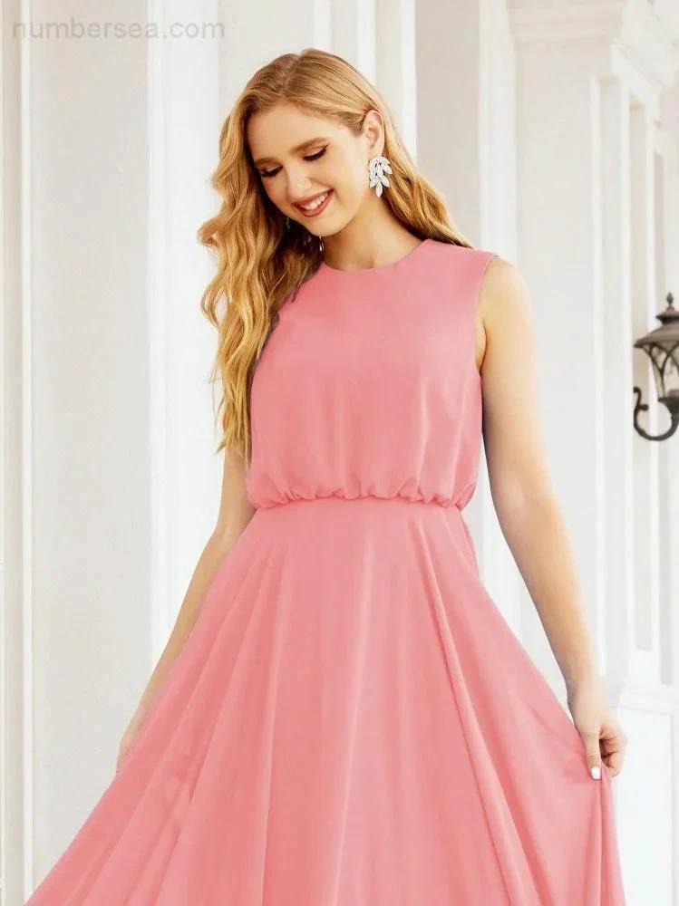 Numbersea Sleeveless Long Bridesmaid Dress A line Formal Evening Prom Gown 28025 by numbersea