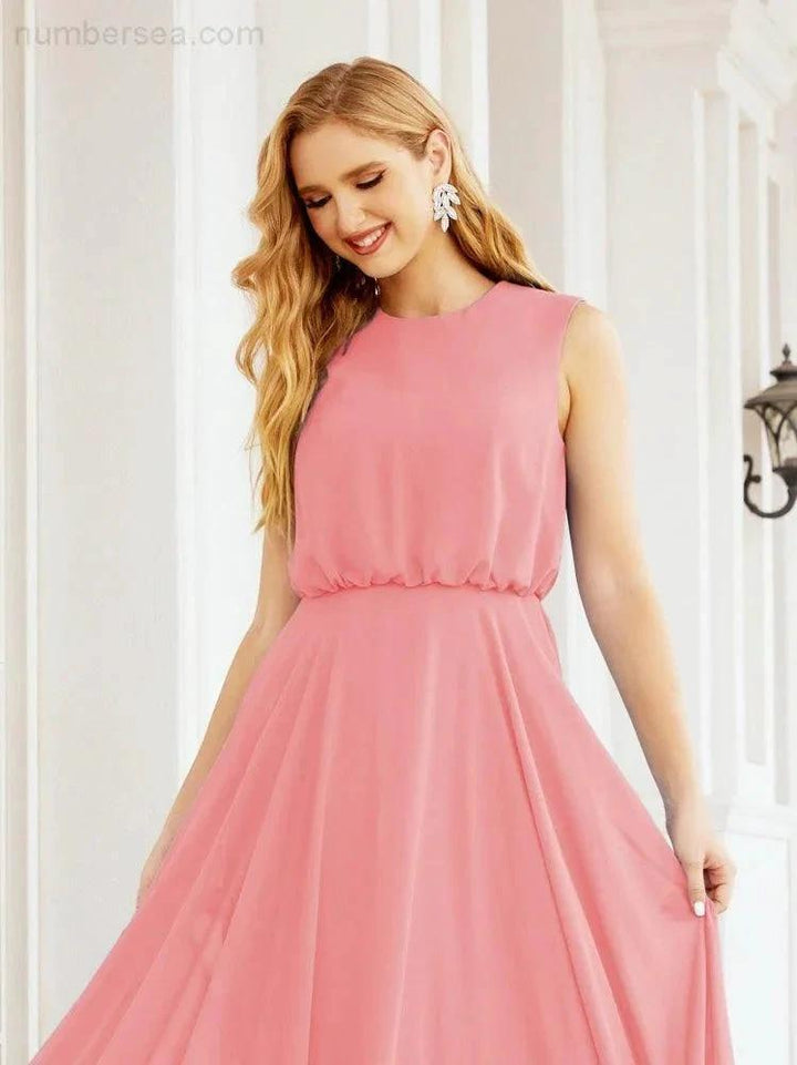 Numbersea Sleeveless Long Bridesmaid Dress A line Formal Evening Prom Gown 28025 by numbersea