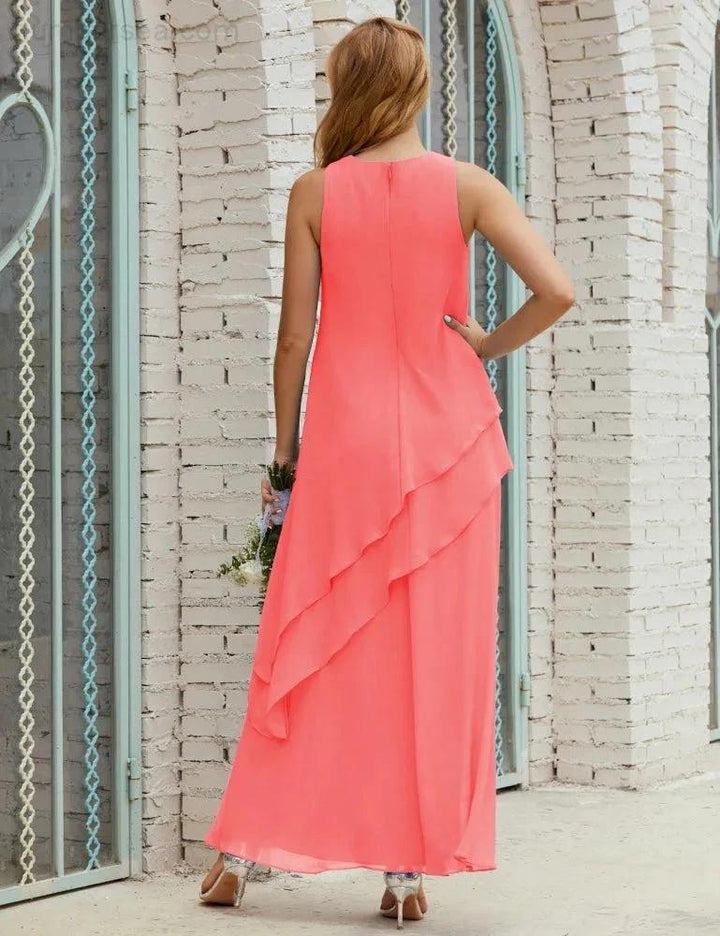 Chiffon Long Plus Size Mother of Bride Dresses Formal Bridesmaid Prom Gown SY28019 by numbersea