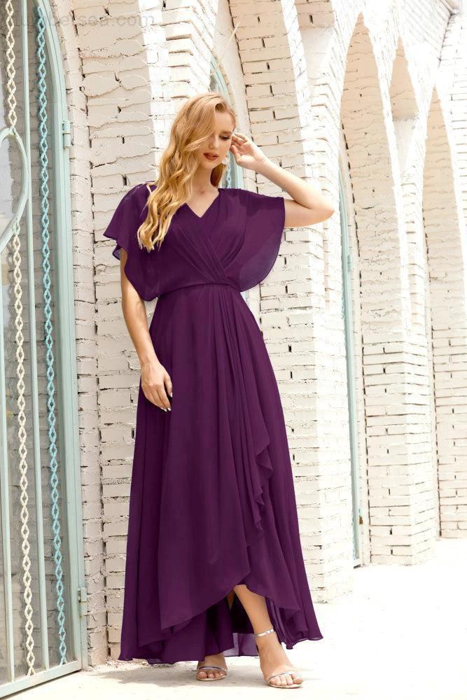 Numbersea Mother of The Bride Dresses Plus Size V-Neck Floor Length Formal Prom Dress for Wedding Guest 28020 by numbersea