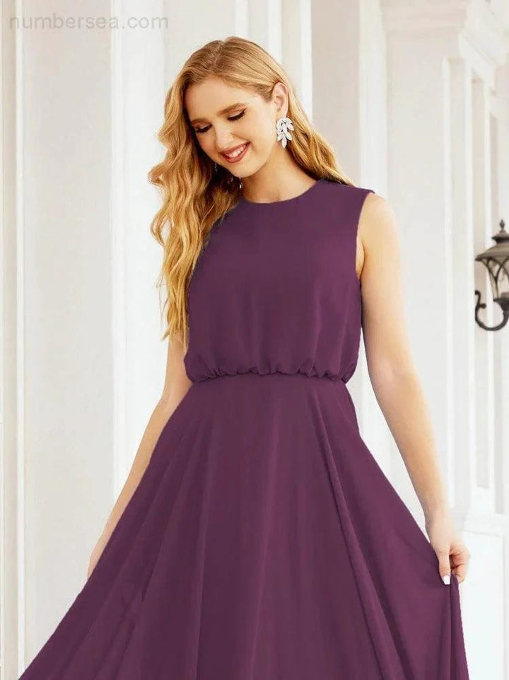 Numbersea Sleeveless Long Bridesmaid Dress A line Formal Evening Prom Gown 28025 by numbersea