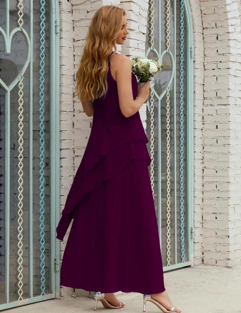 Chiffon Long Plus Size Mother of Bride Dresses Formal Bridesmaid Prom Gown SY28019 by numbersea