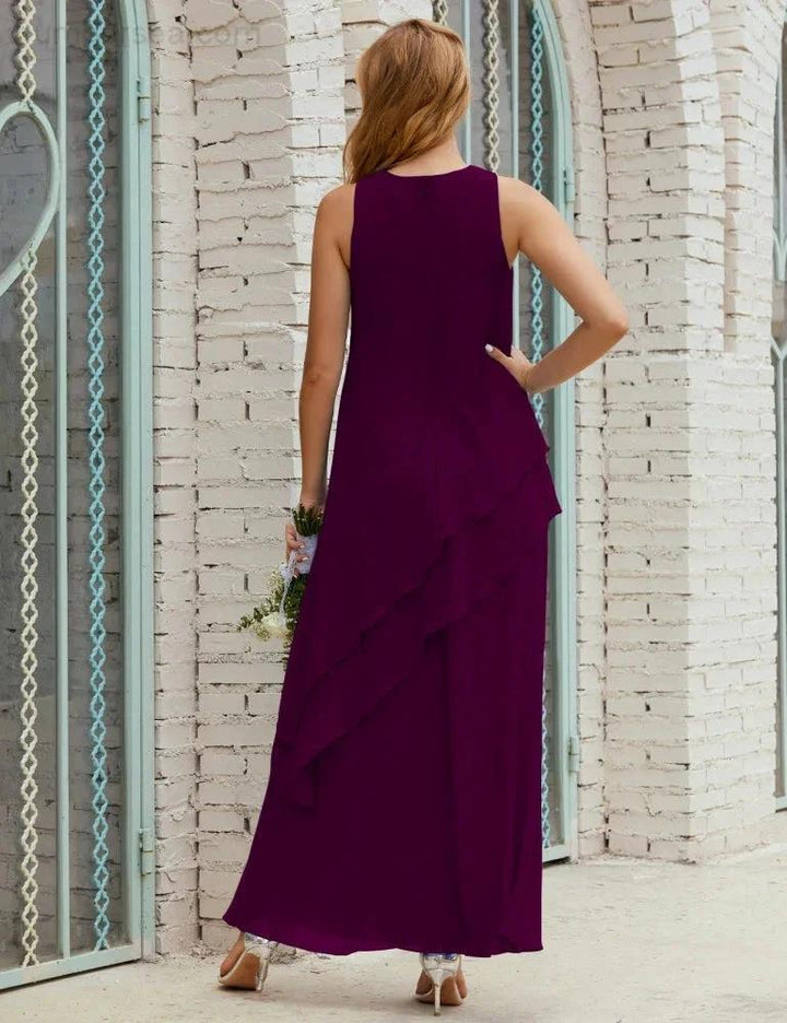 Chiffon Long Plus Size Mother of Bride Dresses Formal Bridesmaid Prom Gown SY28019 by numbersea