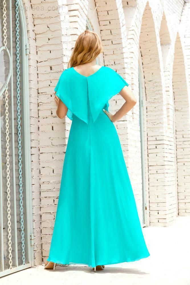 Numbersea Mother of The Bride Dresses Plus Size V-Neck Floor Length Formal Prom Dress for Wedding Guest 28020 by numbersea