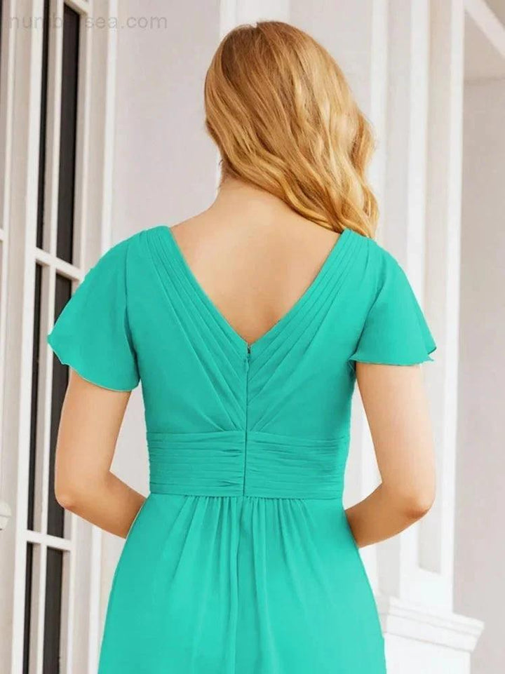 Numbersea Formal Prom Gowns for Mother of The Bride Cap Sleeves Bridesmaid Dress 28047 by numbersea
