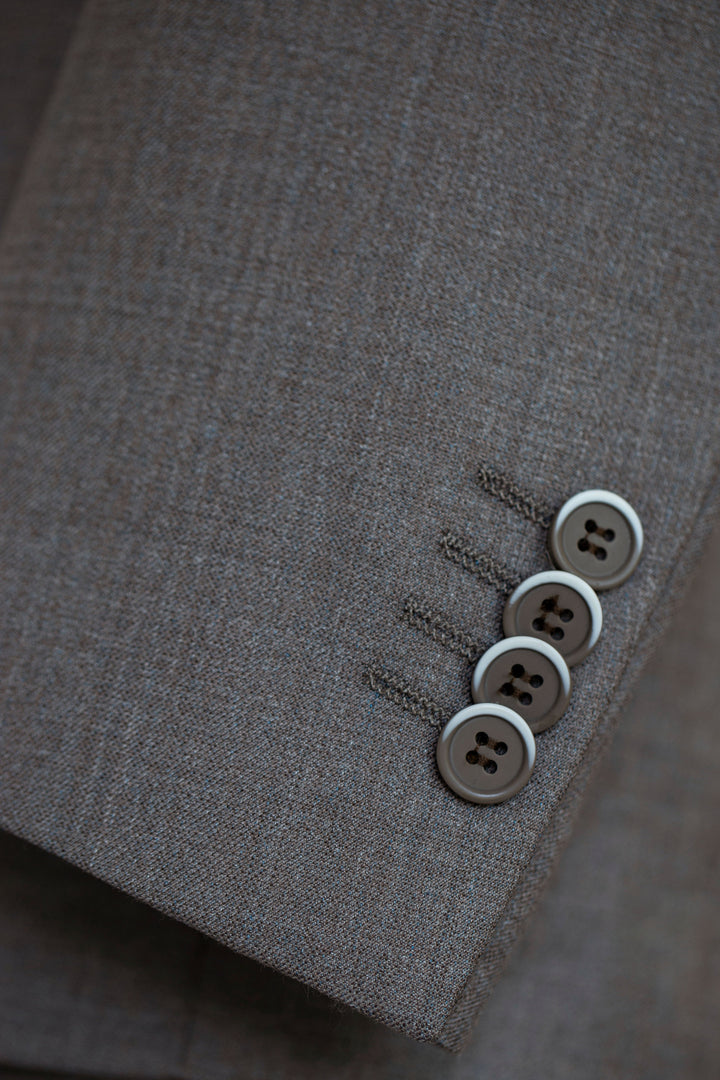 Taupe Wool 3-Piece Wedding Suit | Tailored Groom &amp; Groomsmen Attire by 男装