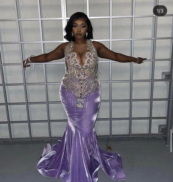 Sexy Purple Mermaid Long Prom Dresses Long Evening Dress Y1837 by simplepromdress