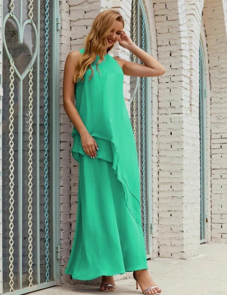 Chiffon Long Plus Size Mother of Bride Dresses Formal Bridesmaid Prom Gown SY28019 by numbersea