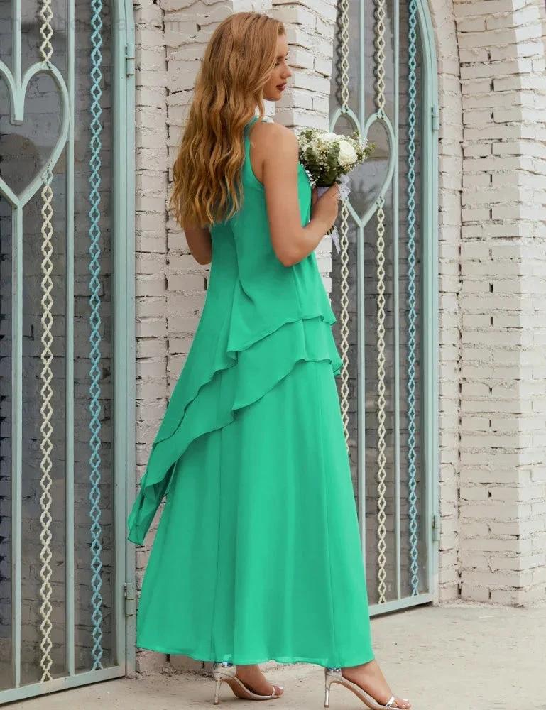 Chiffon Long Plus Size Mother of Bride Dresses Formal Bridesmaid Prom Gown SY28019 by numbersea